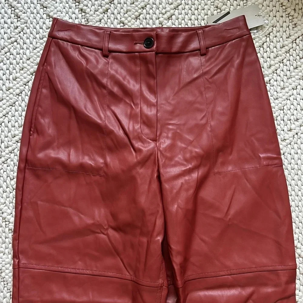 NWT Worthington Leather Pants | Faux Leather Pants | Red Leather Pants | Leather - Picture 2 of 11